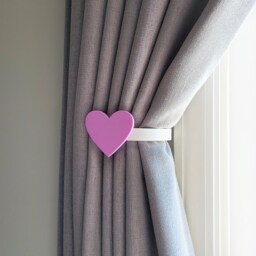 Replaceable Heart Shape Curtain Holdbacks/Tiebacks 3D Printed Plastic - Set Of Left & Right - thumbnail 2