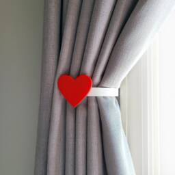 Replaceable Heart Shape Curtain Holdbacks/Tiebacks 3D Printed Plastic - Set Of Left & Right