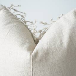 Neutral Tribal Hemp Hand Woven Natural Dye Color Hmong Lumbar Pillow Cover - thumbnail 3