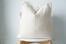 Neutral Tribal Hemp Hand Woven Natural Dye Color Hmong Lumbar Pillow Cover - thumbnail 1