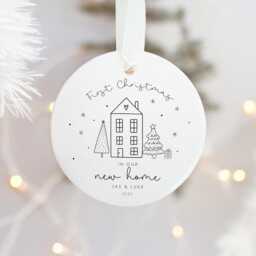 Personalised First Home Christmas Ceramic Bauble - 1st Bauble, Xmas Tree Decor, Keepsake, New Gift, Ornament - thumbnail 2