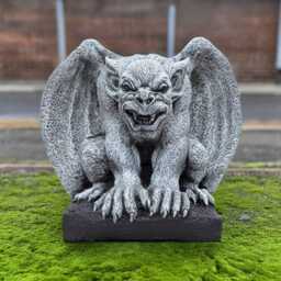 Stone Garden Monster Decoration Outdoor Demon Statue Concrete Guardian Sculpture Cement Ornament Handmade Art Halloween Decor Gift - thumbnail 3