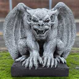 Stone Garden Monster Decoration Outdoor Demon Statue Concrete Guardian Sculpture Cement Ornament Handmade Art Halloween Decor Gift - thumbnail 1