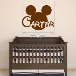 Wall Decal Mickey Mouse Name Boy Vinyl Sticker Decals Personalized Baby Decor Kids Nursery Room Custom X148 - thumbnail 2