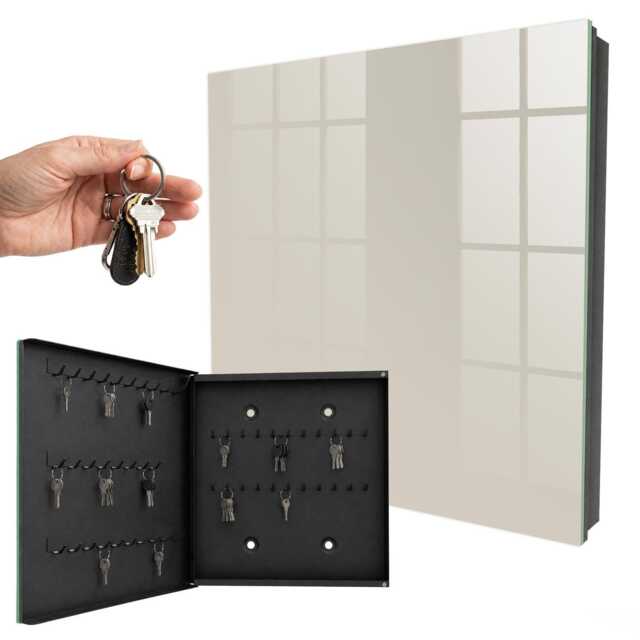 Warm Stone Wall Mounted Key Cabinet, Creamy Box For Home, Minimalist Backgrounds & Patterns, Lovers Of Minimalism - image 1