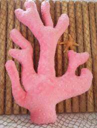 Coral Reef Pillow Pink Minky Dot Nautical Decor - thumbnail 1