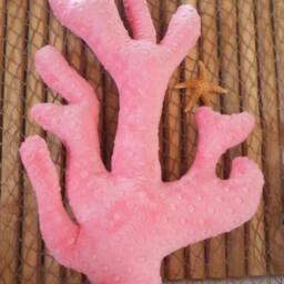 Coral Reef Pillow Pink Minky Dot Nautical Decor - thumbnail 3