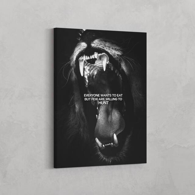 Lion Hunt - Motivational Canvas Entrepreneur Art Success - image 1