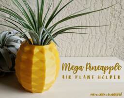 Mega Pineapple Pot, Geometric Air Plant Holder, Pineapple, Container, Gold Airplant, Large Holder - thumbnail 1