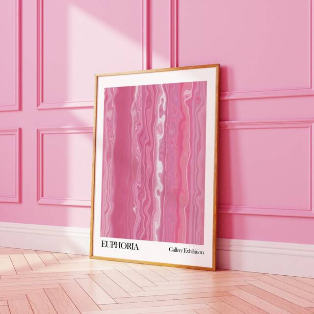 Trendy Aesthetic Wall Art, Retro Abstract Pink Gradient Poster, Vintage Euphoria Print, Gallery Wall, Modern Art 2396 - image 1