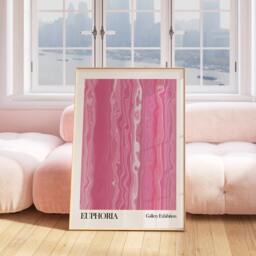 Trendy Aesthetic Wall Art, Retro Abstract Pink Gradient Poster, Vintage Euphoria Print, Gallery Wall, Modern Art 2396 - thumbnail 2