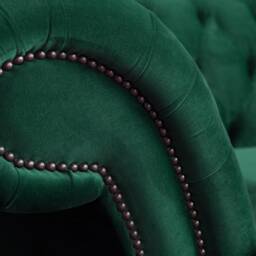British Handmade 3 Seater Emerald Green Velvet Fabric Chesterfield Sofa - thumbnail 3