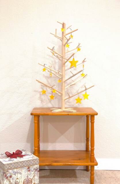 Minimalist Birch Dowel Christmas Tree, Scandinavian Eco-Friendly Decor. Height 24 In - image 1