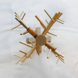 Minimalist Birch Dowel Christmas Tree, Scandinavian Eco-Friendly Decor. Height 24 In - thumbnail 4