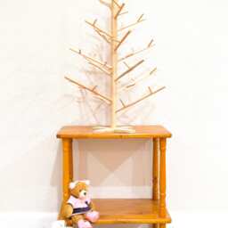 Minimalist Birch Dowel Christmas Tree, Scandinavian Eco-Friendly Decor. Height 24 In - thumbnail 2