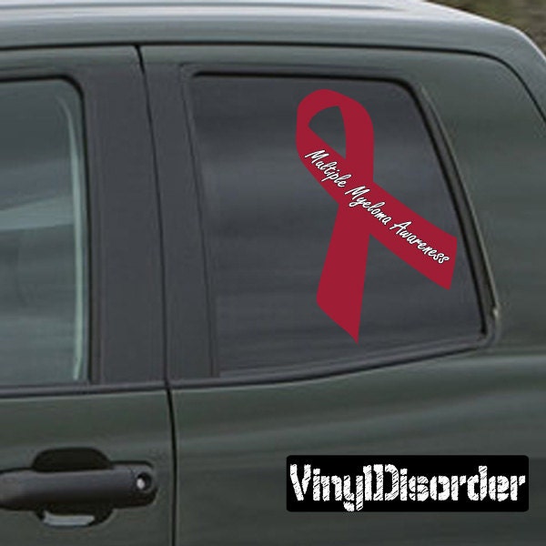 Multiple Myeloma Awareness Ribbon Vinyl Wall Decal Or Car Sticker