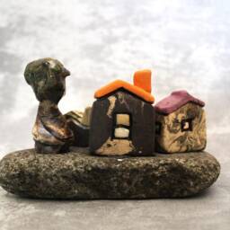 Rustic Clay Houses, Ceramic Art Home Decor, Miniature Ceramics, Little Village, Tiny Ceramics & Pottery, Gift Idea - thumbnail 4
