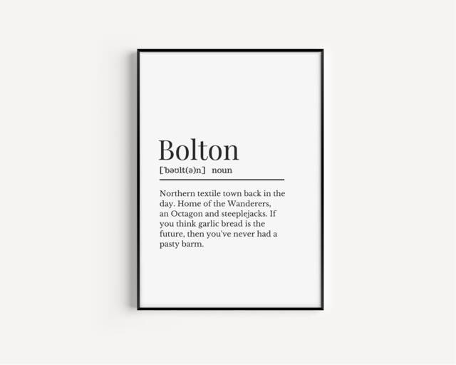 Bolton Print, Definition Wall Print For Boltonians, Northern Towns Manchester Gallery - image 1