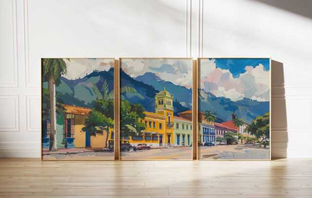 Set Of 3 Bogota Posters, Colombia Travel Prints, South America Wall Art, Cityscape Decor, Gift, Art - image 1