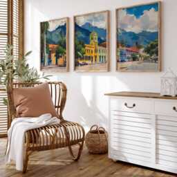 Set Of 3 Bogota Posters, Colombia Travel Prints, South America Wall Art, Cityscape Decor, Gift, Art - thumbnail 3
