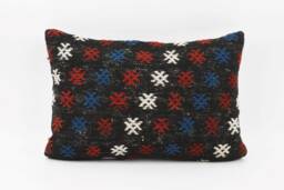 Handmade Kilim Lumbar Pillow Cover Bohemian Throw - 16x24 - thumbnail 1