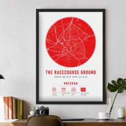 Wrexham Afc The Racecourse Ground Minimalist Map Prints & Frames - Gift Decor Football F.c. Fc Dad Granddad Brother Memorabilia Art Stadium - thumbnail 3