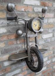 Metal Wall Mounted Motorbike Clock - Quirky Home Clocks Transport Gifts Themed Accessory - thumbnail 3