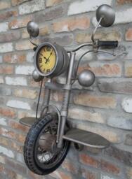 Metal Wall Mounted Motorbike Clock - Quirky Home Clocks Transport Gifts Themed Accessory - thumbnail 2