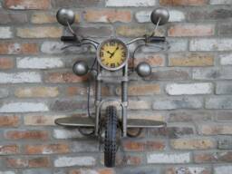 Metal Wall Mounted Motorbike Clock - Quirky Home Clocks Transport Gifts Themed Accessory - thumbnail 1