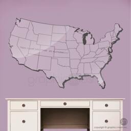 Usa Map Dry Erase Wall Decal - Erasable Surface Decals By Graphicsmesh - thumbnail 4