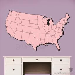Usa Map Dry Erase Wall Decal - Erasable Surface Decals By Graphicsmesh - thumbnail 2