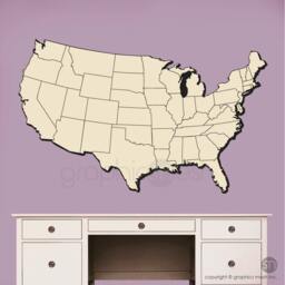 Usa Map Dry Erase Wall Decal - Erasable Surface Decals By Graphicsmesh - thumbnail 3