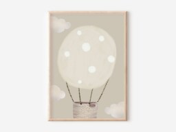 Neutral Hot Or Balloon Print, Perfect For A Child's Room, Playroom Nursery - Unframed - thumbnail 1