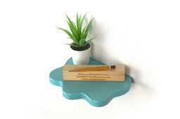 Blob Shelf - Light Blue Wavy Shelf, Pastel Wall Art, Danish Pastel, Home Decor, Powder Coated - thumbnail 1