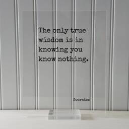 Socrates - Floating Quote The Only True Wisdom Is in Knowing You Know Nothing Art Print Philosophy Gift For Philosopher Teacher Academic - thumbnail 3