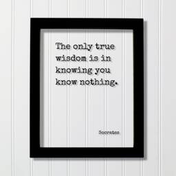 Socrates - Floating Quote The Only True Wisdom Is in Knowing You Know Nothing Art Print Philosophy Gift For Philosopher Teacher Academic - thumbnail 1