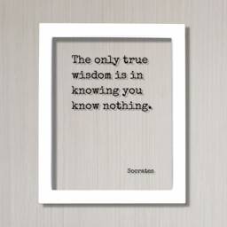 Socrates - Floating Quote The Only True Wisdom Is in Knowing You Know Nothing Art Print Philosophy Gift For Philosopher Teacher Academic - thumbnail 2