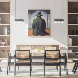 Rene Magritte Behind Son Of A Man Print, Authentic Face Obscured Art, Classic Surrealism Apple Figure, Belgian Artist Reproduction - thumbnail 3