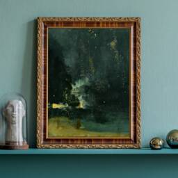 Nocturne in Black & Gold Print, James Whistler Art, Antique Painting, Vintage Poster, Printable Wall Decor, Emerald Green Art - thumbnail 2