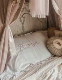 Hand Embroidered Name Pillowcase Heirloom Frill/ Oxford Pillow