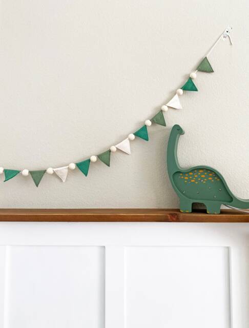 Mini Felt Triangle Banner For Nursery Decor - Party Scandi Garland - Handmade Wall Bunting Baby Room Or Shower - image 1