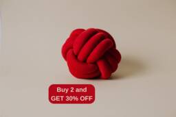 Red Home Decor Knot Pillow Ball Throw Pillows Decorative Trendy Gift For Her Living Room Accent - thumbnail 1