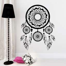 Dream Cather Wall Decals Feather Decal Boho Art Fashion Bedroom Decor Dreamcatcher Stickers Home Yoga Studio Bohemian Interior Design J951 - thumbnail 1