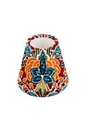 Handmade Rhapsody Ruby Candle Shade Small Lamp Shade, Vibrant Floral Geometric Home Decor Gift