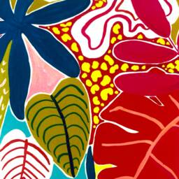 Pink Panther Print , Tropicals Leaves Plants Colour Abstract Bright Quirky Funky Colourful Wall Decor Art - thumbnail 3