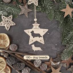 Personalised Star Dog Christmas Decoration Ornament Puppy - Pet Loss Brightest Star in The Sky