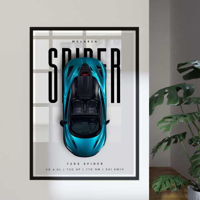 Mclaren 720S Spider - Car Specs Poster Luxury Wall Art, Supercar Decor, Print For Lover, Gift, Garage Art & Home Decor - image 1
