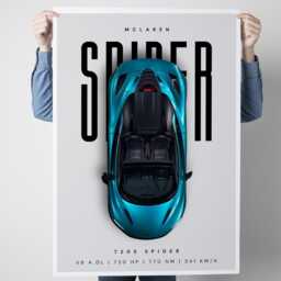 Mclaren 720S Spider - Car Specs Poster Luxury Wall Art, Supercar Decor, Print For Lover, Gift, Garage Art & Home Decor - thumbnail 2