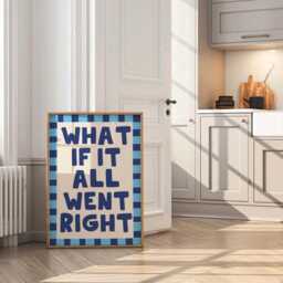 What If It All Went Right Print, Kitchen, Typography, New Home, Gallery Wall, Stripes, Bold Bright Funky, Pink Red, Posters, Positive Quotes - thumbnail 2