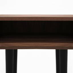 Nightstand With Open Shelf in Mid-Century Modern Style Made Of Solid Walnut, Bedside Table Livlo O-P05 - thumbnail 4